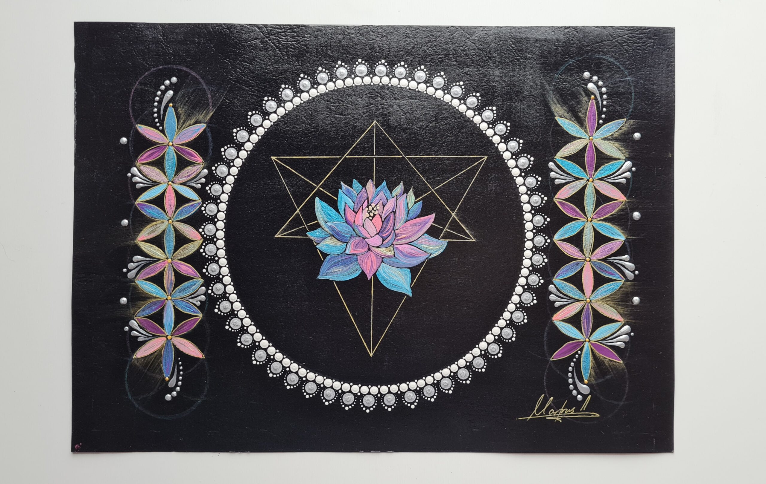 Картина мандала „Blue Lotus“ („Син лотос“)